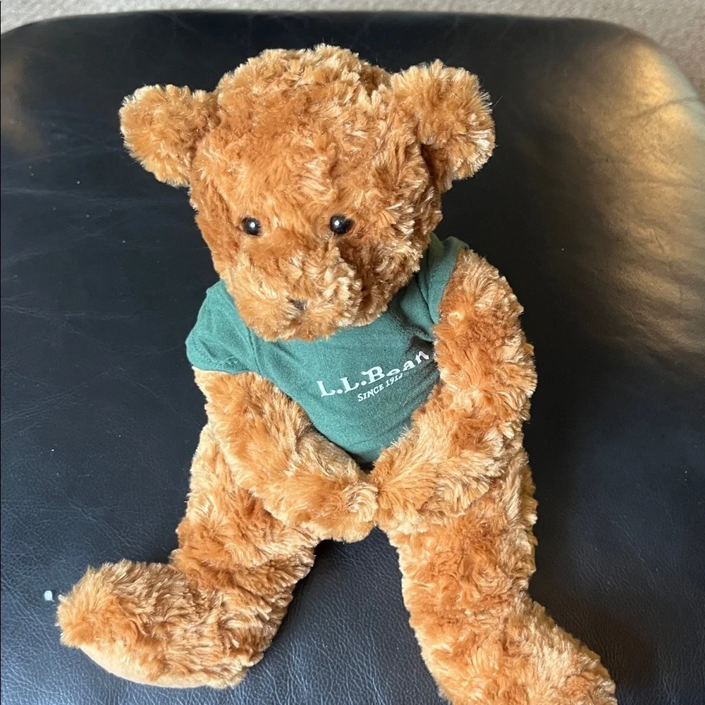 L.L. Bean Plush Douglas Bear with Forest Green Shirt